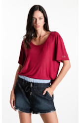 Blusa Rib Back Cutout Vinho