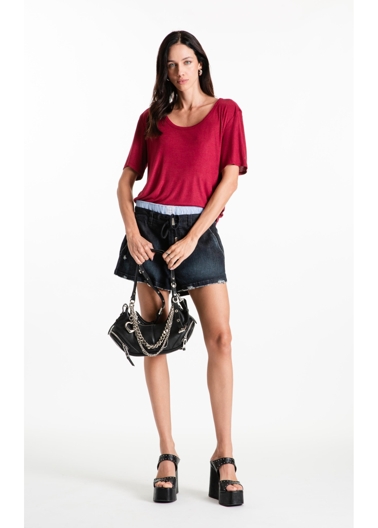 Blusa Rib Back Cutout Vinho
