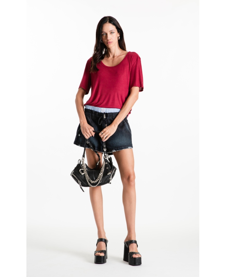 Blusa Rib Back Cutout Vinho