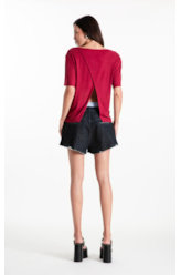 Blusa Rib Back Cutout Vinho