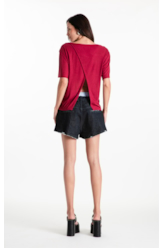 Blusa Rib Back Cutout Vinho