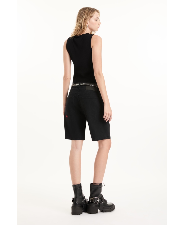 Blusa Rib Draped Piercing Preto