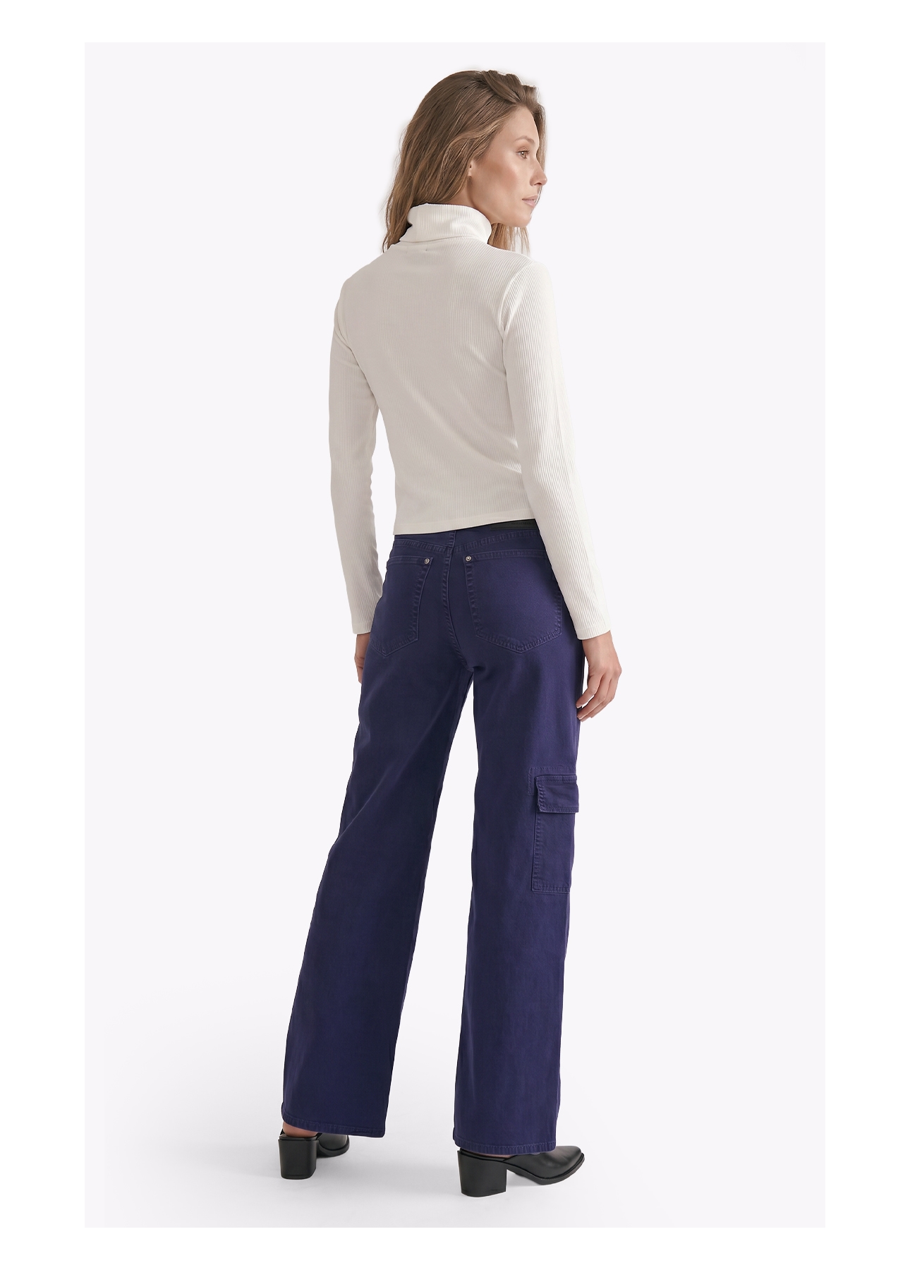 Blusa Rib Ellus Gothic Turtleneck Off White