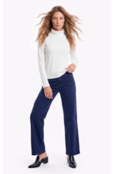 Blusa Rib Ellus Gothic Turtleneck Off White