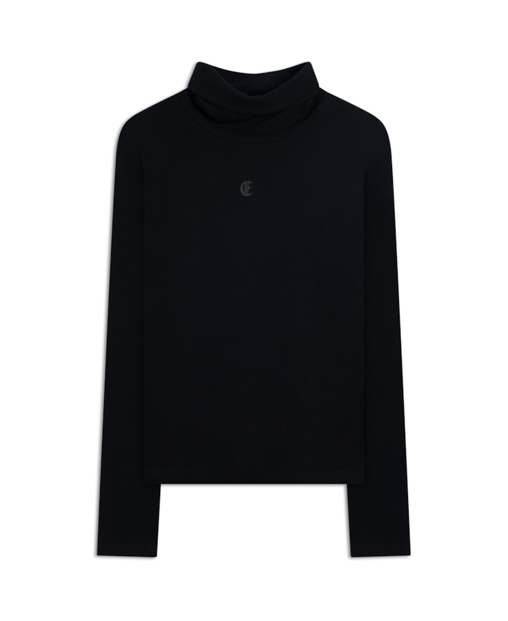 Blusa Rib Ellus Gothic Turtleneck Preto