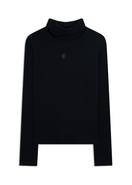 Blusa Rib Ellus Gothic Turtleneck Preto