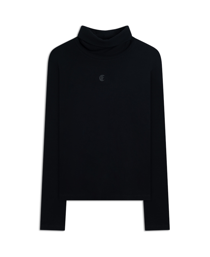 Blusa Rib Ellus Gothic Turtleneck Preto
