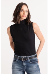 Blusa Rib Ellus Gothic Turtleneck Preto