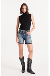 Blusa Rib Ellus Gothic Turtleneck Preto