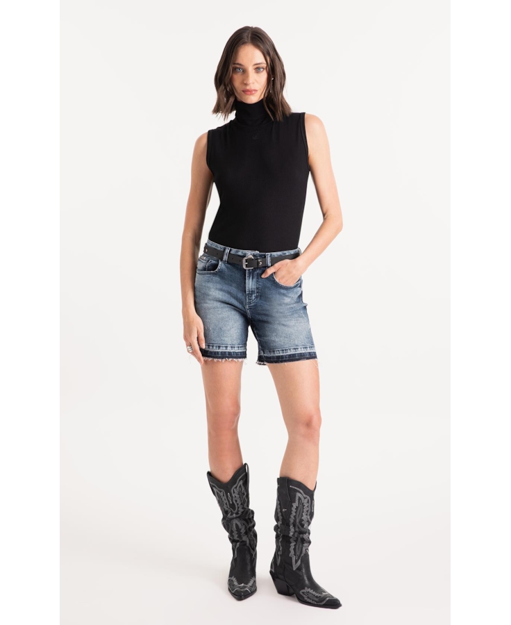 Blusa Rib Ellus Gothic Turtleneck Preto