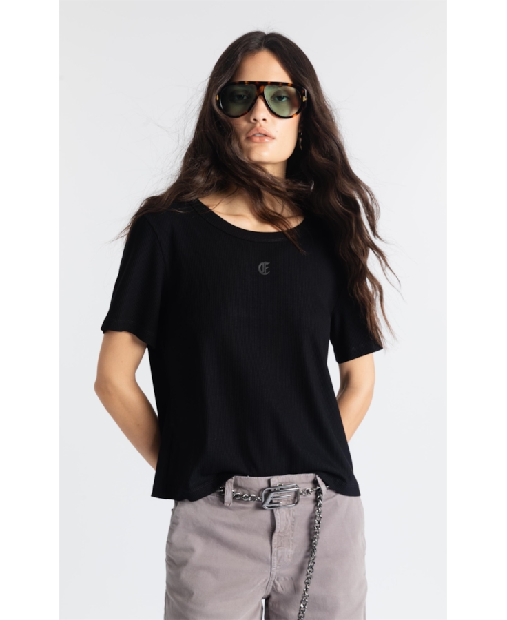 Blusa Rib Gothic Slim Preto