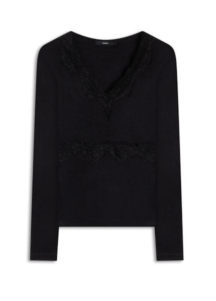 Blusa Rib Lac Ellus Preto