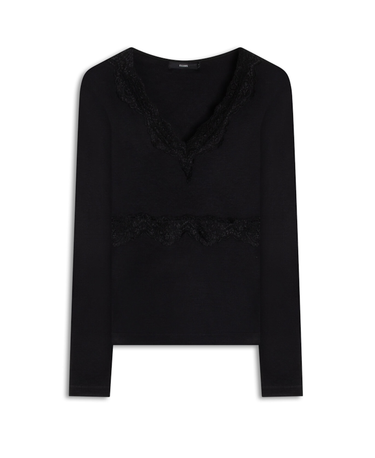 Blusa Rib Lac Ellus Preto