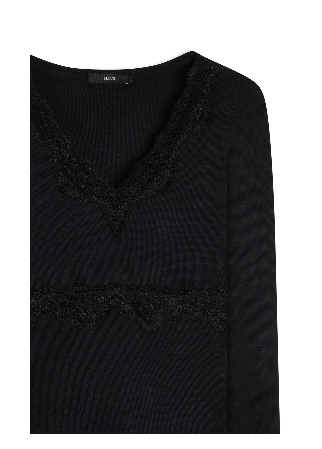 Blusa Rib Lac Ellus Preto