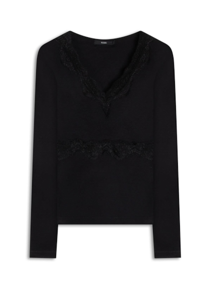 Blusa Rib Lac Ellus Preto