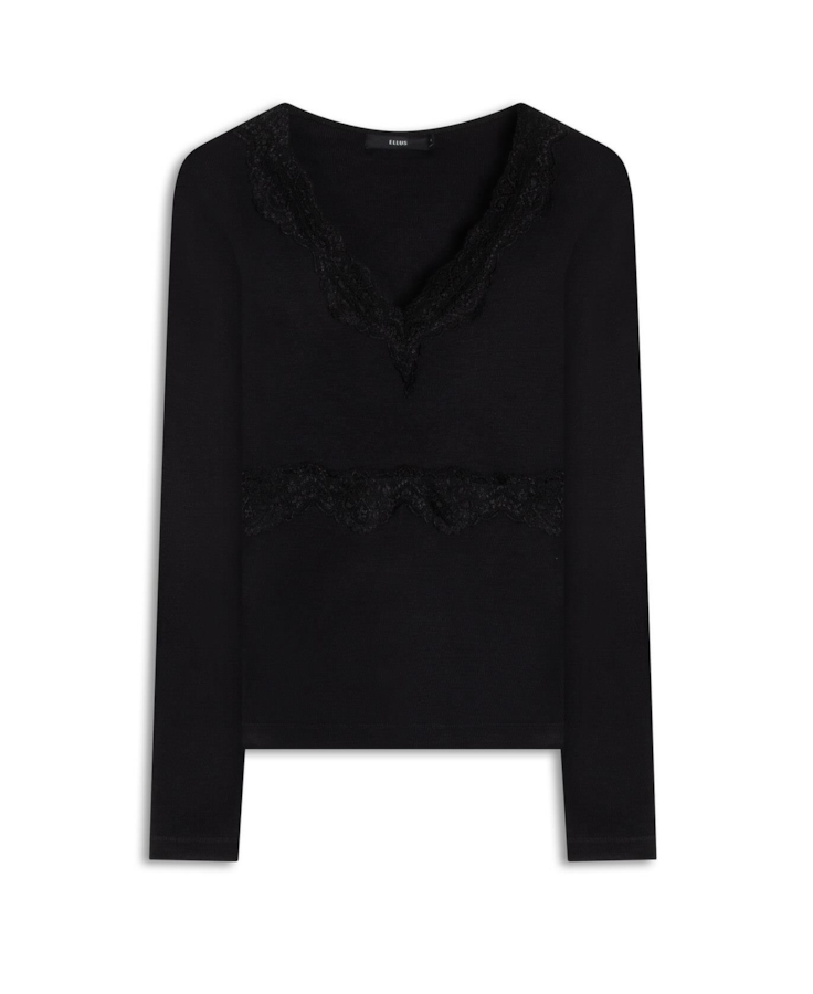 Blusa Rib Lac Ellus Preto