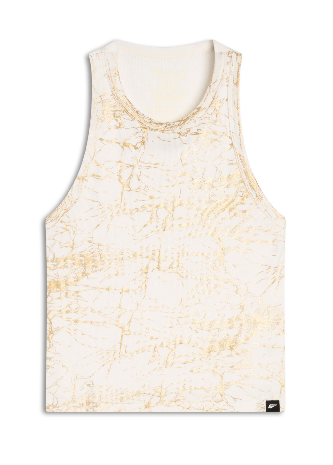 Blusa Rib Metallic Foil Sleeveless Off White