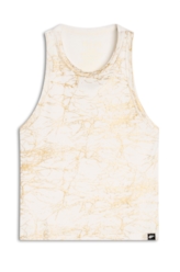 Blusa Rib Metallic Foil Sleeveless Off White