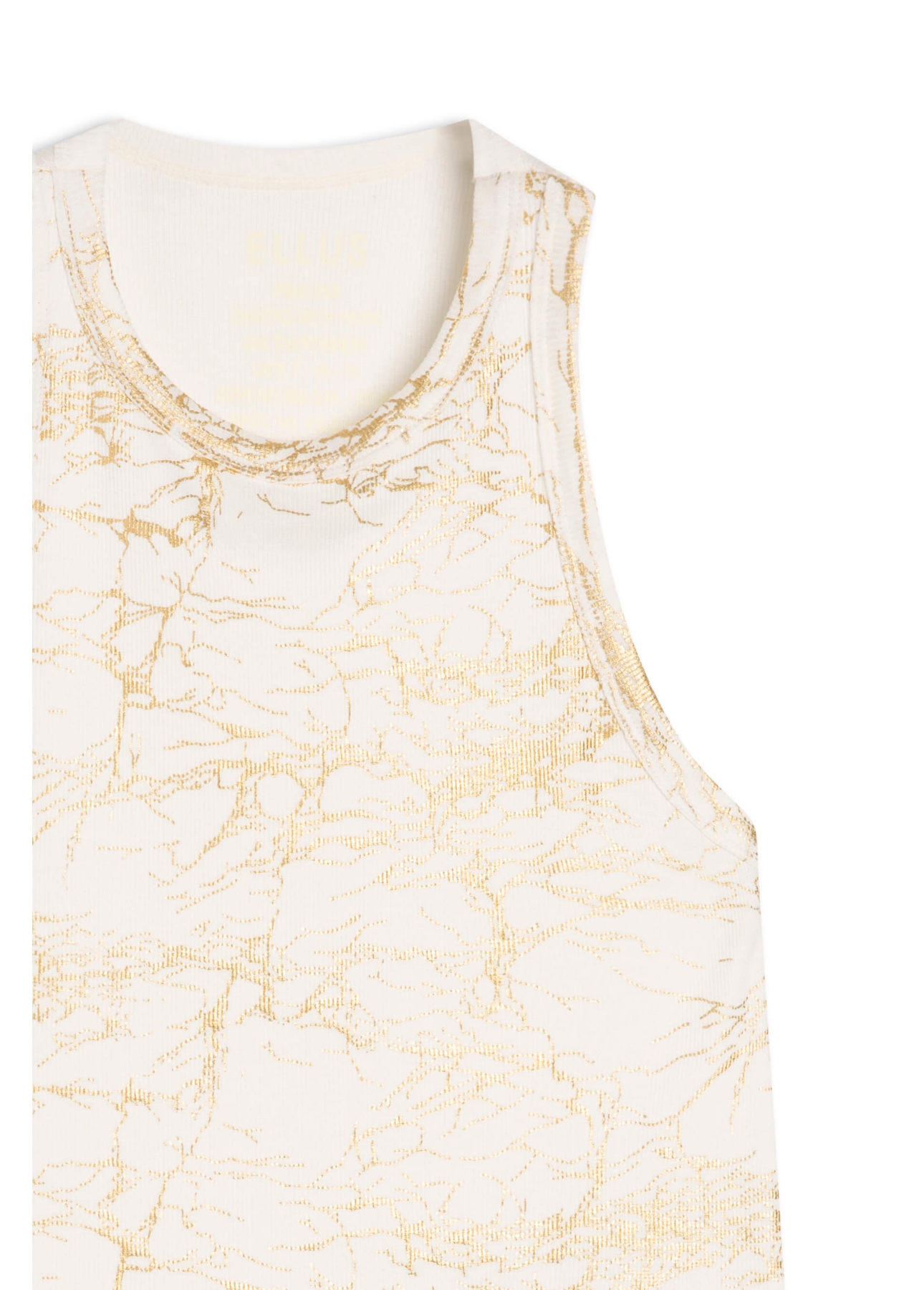 Blusa Rib Metallic Foil Sleeveless Off White