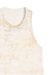 Blusa Rib Metallic Foil Sleeveless Off White