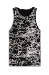 Blusa Rib Metallic Foil Sleeveless Preto