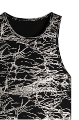 Blusa Rib Metallic Foil Sleeveless Preto