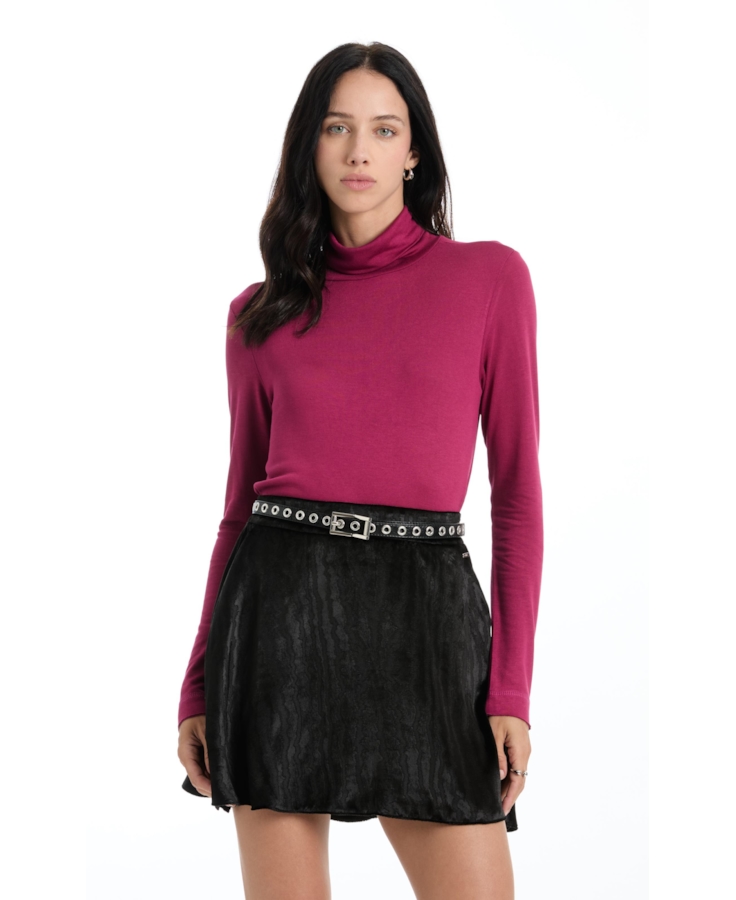 Blusa Rib Overdye Baby Look Violeta