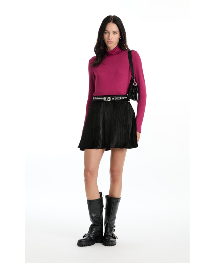 Blusa Rib Overdye Baby Look Violeta