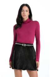 Blusa Rib Overdye Baby Look Violeta