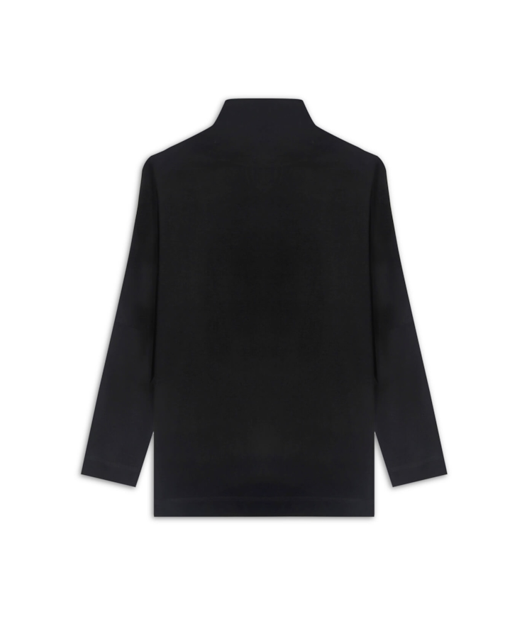 Blusa Rib Overdye Cardigan Preto