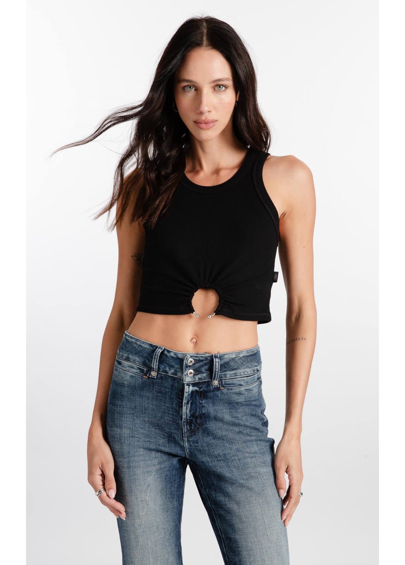 Blusa Rib Piercing Preto