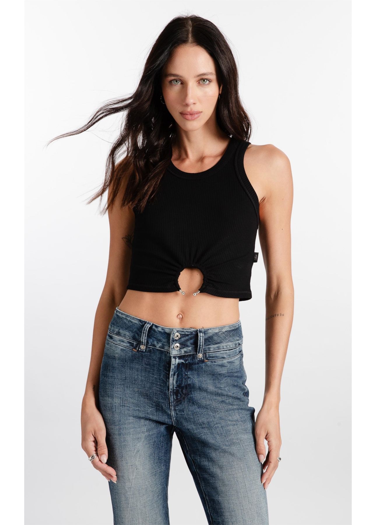 Blusa Rib Piercing Preto