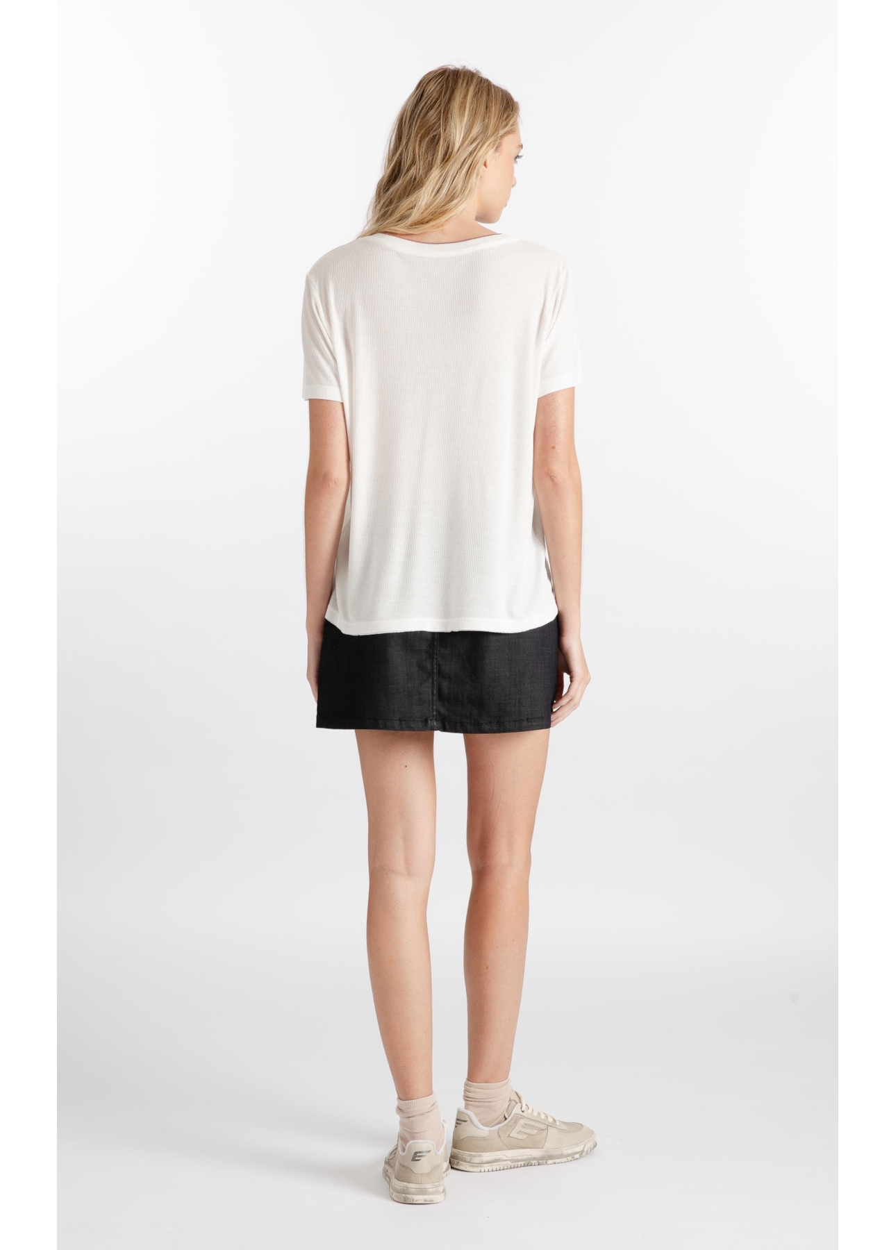 Blusa Rib Retilinea Off White