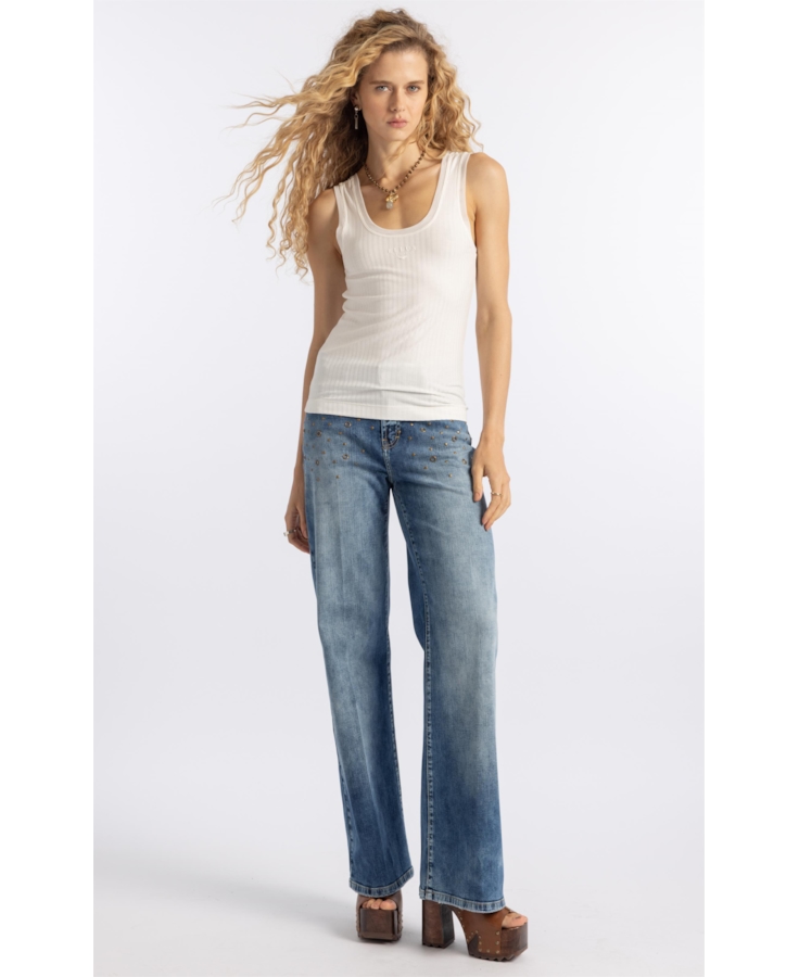 Blusa Rib Tule Ellus Off White
