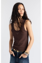 Blusa Rib Tule Ellus Originals Dark Brown