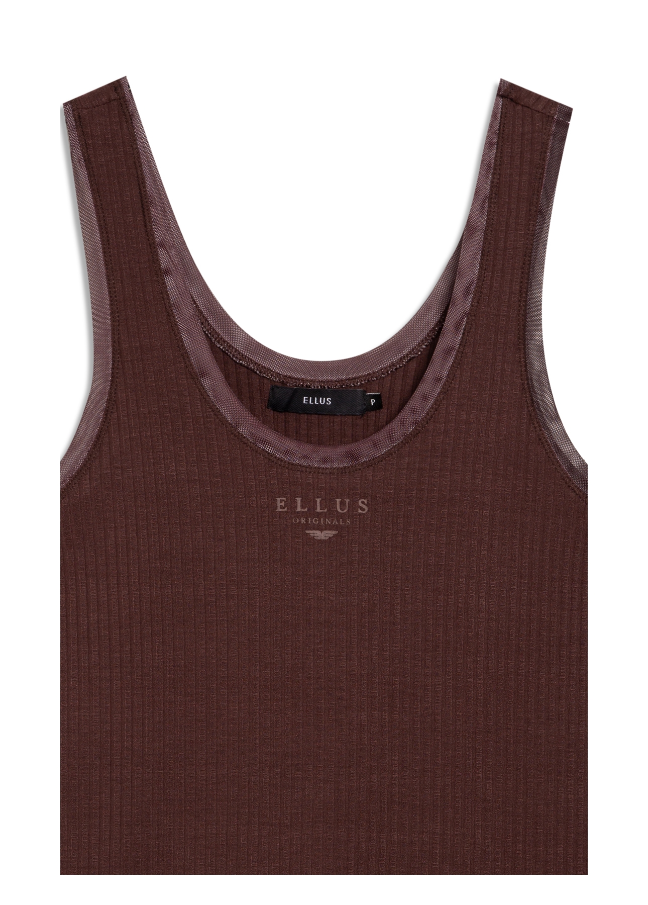 Blusa Rib Tule Ellus Originals Dark Brown