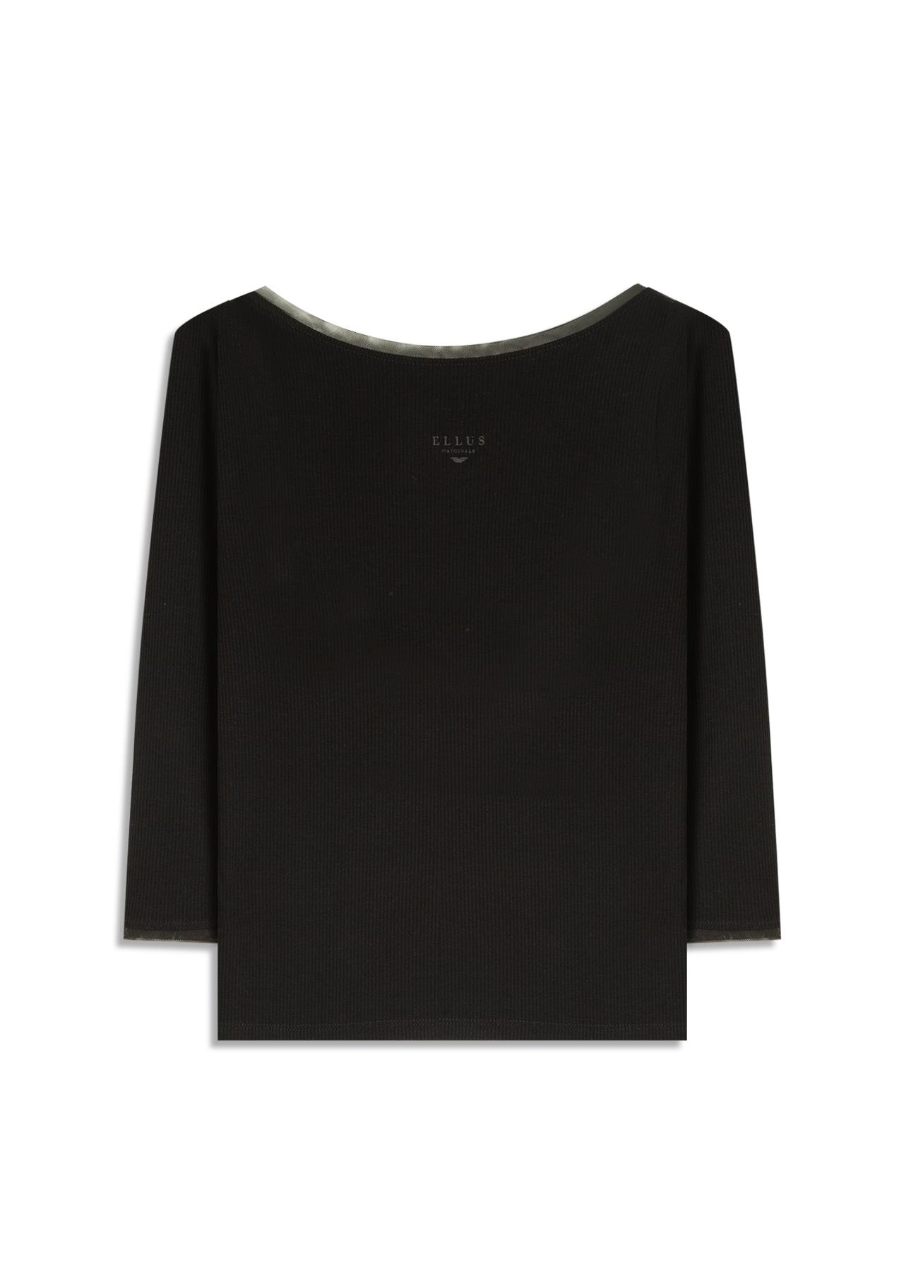 Blusa Rib Tule Ellus Originals Manga 7/8 Preto