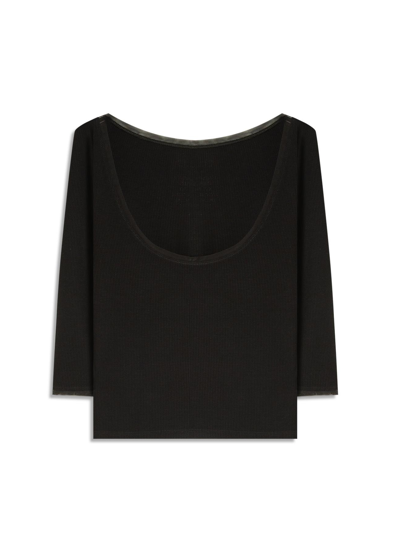 Blusa Rib Tule Ellus Originals Manga 7/8 Preto