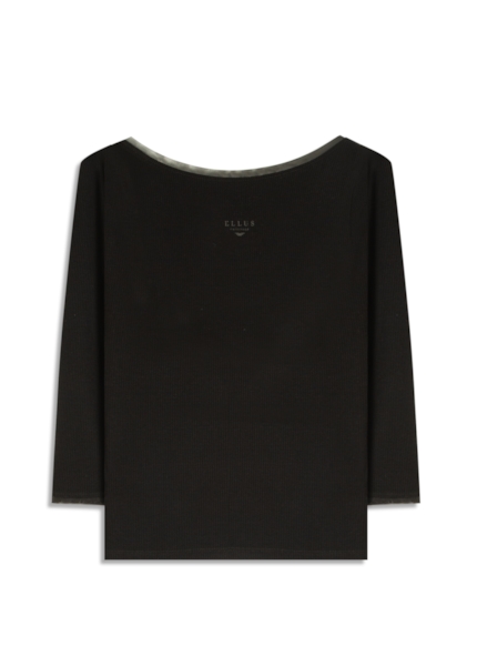 Blusa Rib Tule Ellus Originals Manga 7/8 Preto