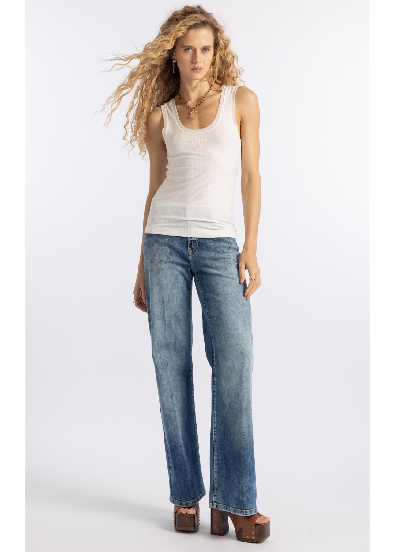 Blusa Rib Tule Ellus Originals Off White