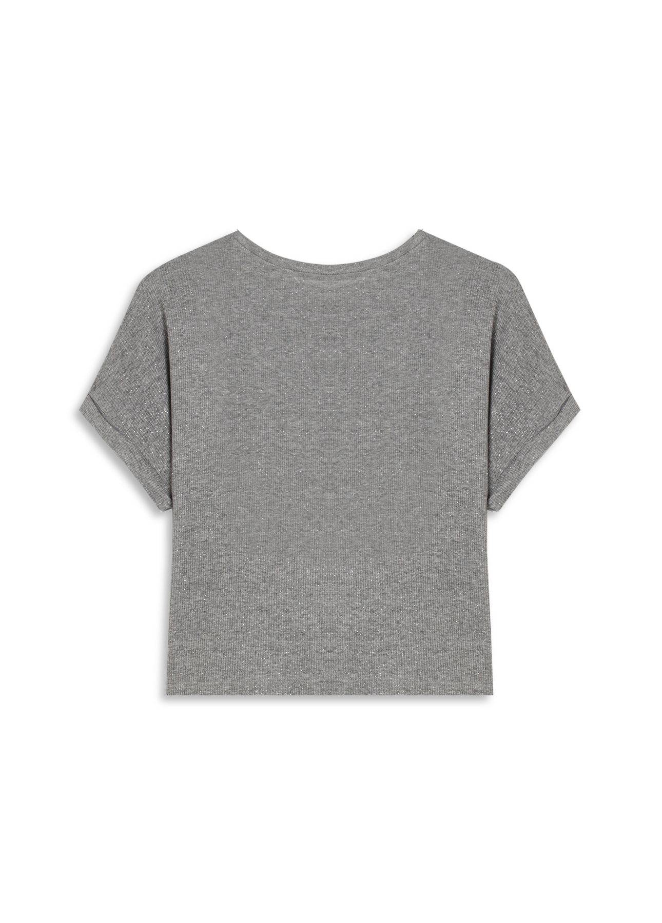 Blusa Rib Viscose Easa Mirror Hotfix Cinza Mescla