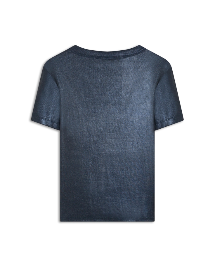 Blusa  Ribbed Foil Dark Navy