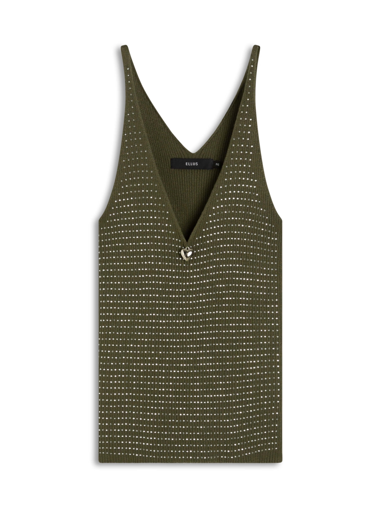 Blusa Ribbed Hotfix Knit Verde Militar