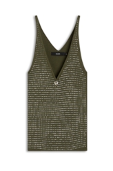 Blusa Ribbed Hotfix Knit Verde Militar