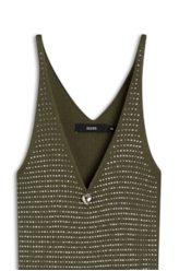 Blusa Ribbed Hotfix Knit Verde Militar