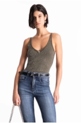 Blusa Ribbed Hotfix Knit Verde Militar