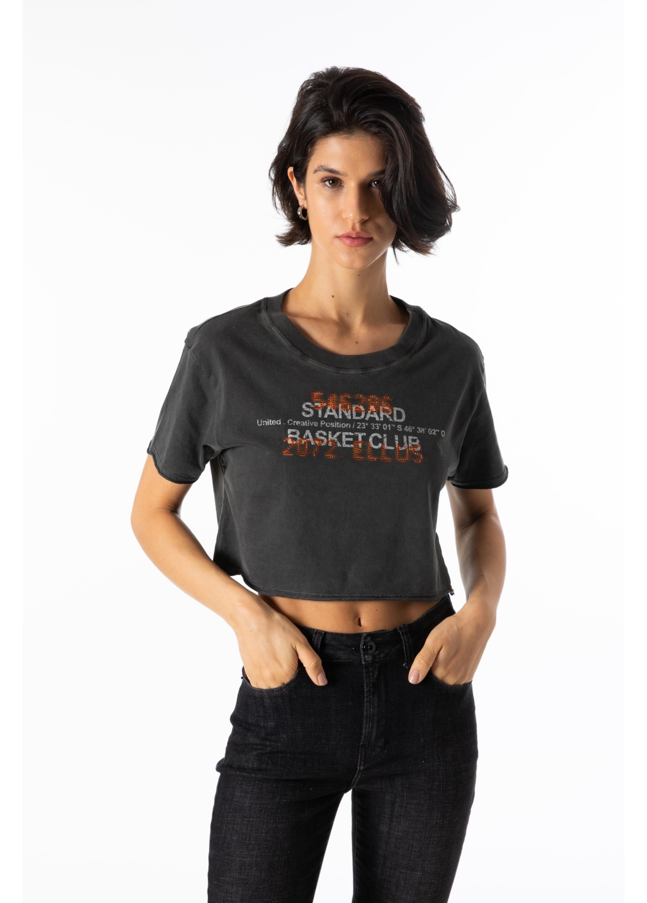 Blusa Scoreboard Cropped Preto