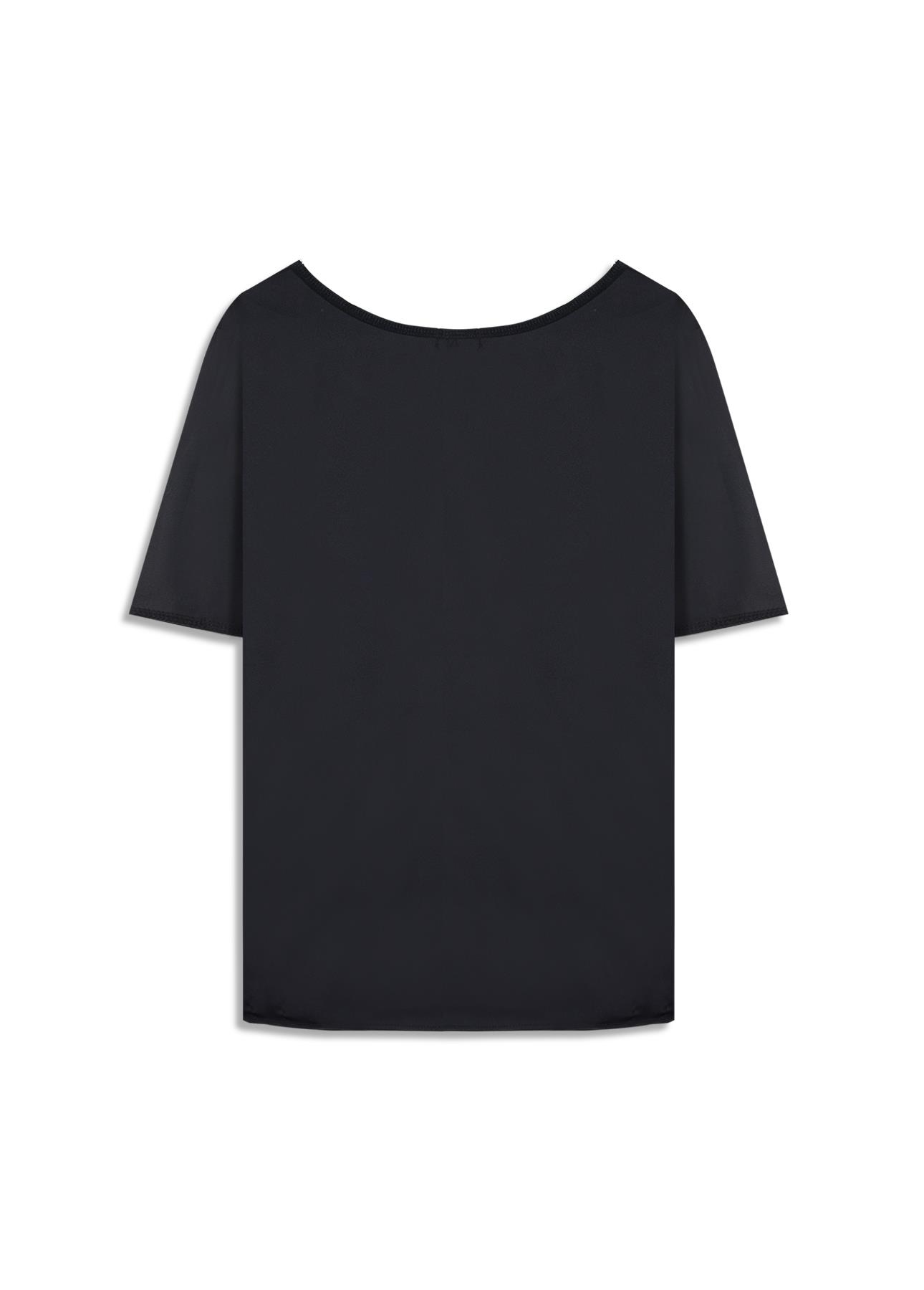 Blusa Seda Fluid T-Shirt Preto