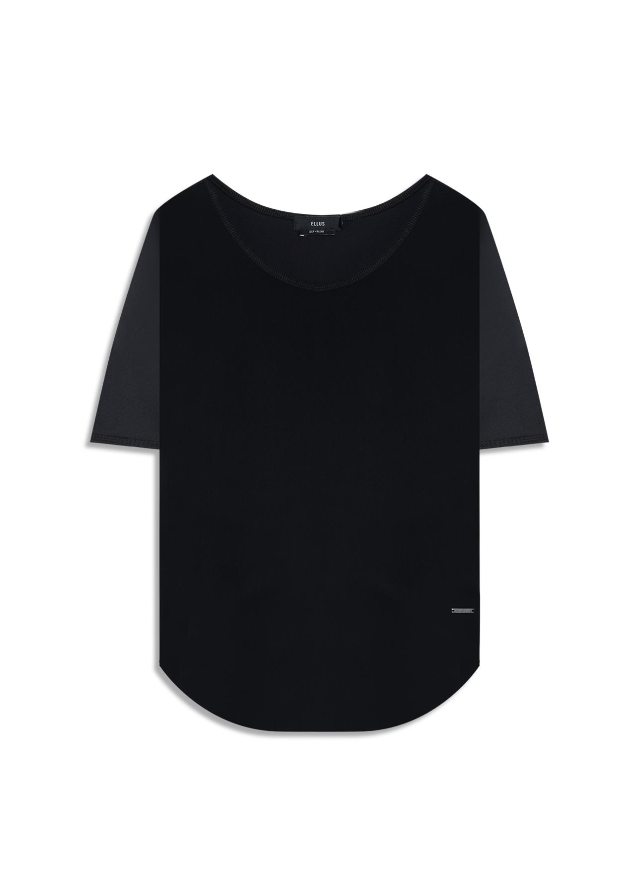 Blusa Seda Fluid T-Shirt Preto