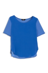 Blusa Seda Fluid T-Shirt Royal